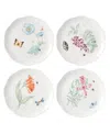 Lenox Butterfly Meadow 4-piece Accent Plate Set In Multi And White