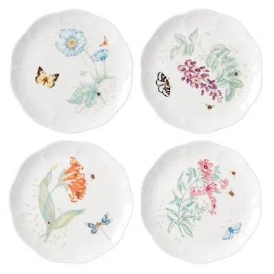 Lenox Butterfly Meadow Accent Plates In White,green,blue