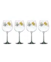 LENOX BUTTERFLY MEADOW BALLOON WINE GLASSES, SET OF 4