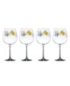 Lenox Set Of 4 Butterfly Meadow Balloon Wine Glasses In Multi