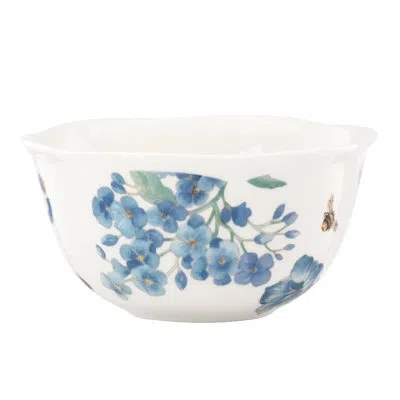 Lenox Butterfly Meadow Blue 12 Oz. Dessert Bowl Set Of 4 In Blue;white