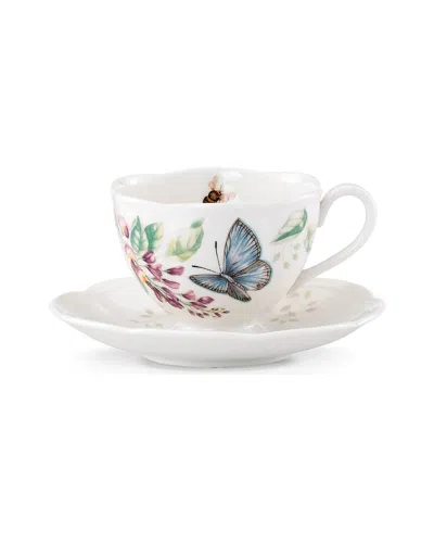 Lenox Butterfly Meadow Blue Cup And Saucer In Multi