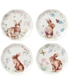 Lenox Butterfly Meadow Bunny Accent Plates, Set Of 4 In Multi And White