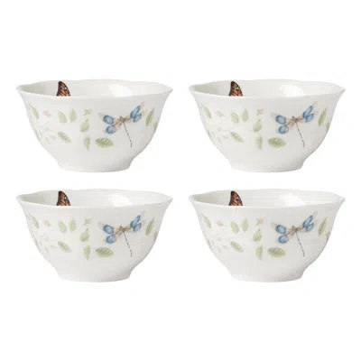 Lenox Butterfly Meadow Bunny Vines Rice Bowl, Set Of 4 In Blue;white;green
