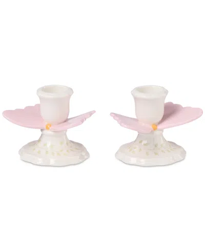 Lenox Butterfly Meadow Candlestick Holders, Set Of 2 In Multi