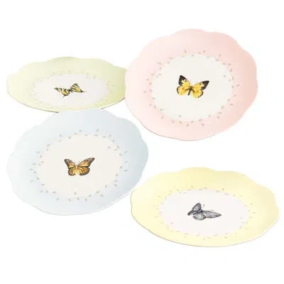 Lenox Butterfly Meadow Colors 8" Dessert Plate In White