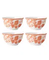 Lenox Butterfly Meadow Cottage Rice Bowls, Set Of 4 In Orange