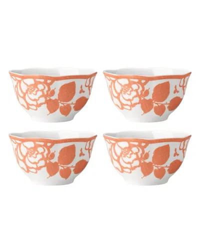 Lenox Butterfly Meadow Cottage Rice Bowls, Set Of 4 In Orange