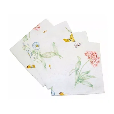 Lenox Set Of 4 Butterfly Meadow Damask Napkins In White