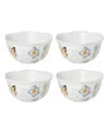 Lenox Butterfly Meadow 4-piece Dessert Bowl Set In Multi And White