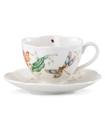Lenox Butterfly Meadow Dragonfly Cup & Saucer In White