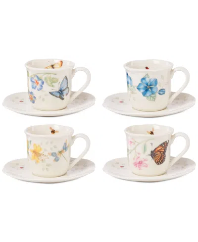 Lenox Butterfly Meadow Espresso Cup & Saucer, Set Of 4 In Multi