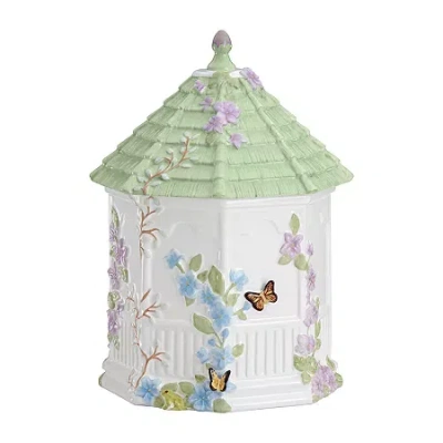 Lenox Butterfly Meadow Figural Porcelain Cookie Jar In White