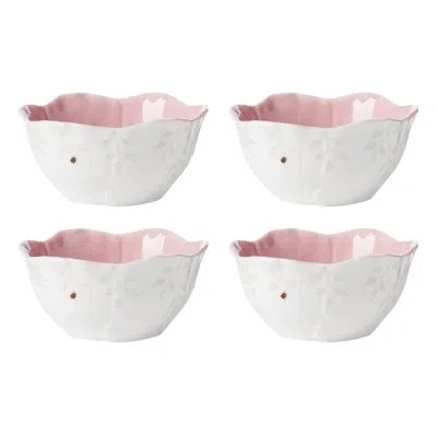 Lenox Butterfly Meadow Floral Set Of 4 Dessert Bowls In Pink
