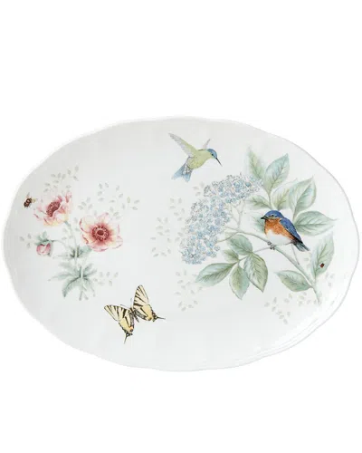 LENOX LENOX BUTTERFLY MEADOW FLUTTER EASTERN BLUEBIRD OVAL SERVING PLATTER