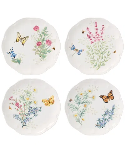 Lenox Butterfly Meadow Herbs Accent Plates, Set Of 4 In White