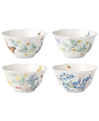 Lenox Set Of 4 Butterfly Meadow Herbs Rice Bowls In White