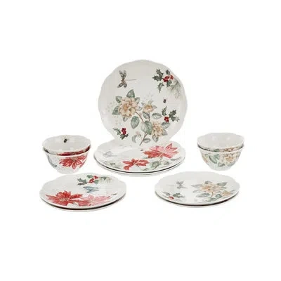 Lenox Butterfly Meadow Holiday 12-piece Dinnerware Set In White