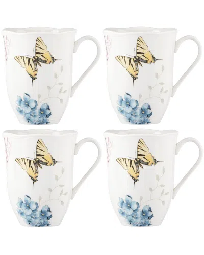 Lenox Butterfly Meadow Hydrangea 4pc Mug Set In Multi