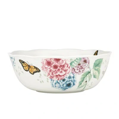 Lenox Butterfly Meadow Hydrangea Serving Bowl In Blue;green;red