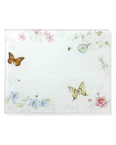 Lenox Butterfly Meadow Large Glass Cutting Board In White