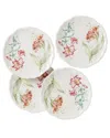 Lenox Butterfly Meadow Melamine 4pc Accent Plates In White