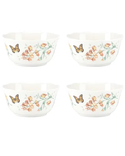 Lenox Butterfly Meadow Melamine 4pc All-purpose Bowl Set In White