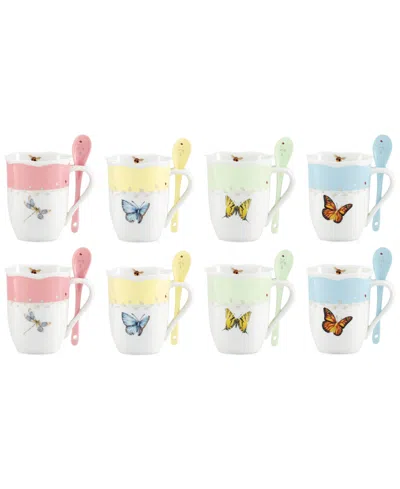 Lenox Butterfly Meadow Mug With Spoon, Set Of 8, Exclusively At Macy's In Multi