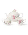 Lenox Pink Ombre Butterfly Meadow 3-piece Tea Set In Multi And Pink