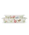 Lenox Butterfly Meadow Rectangular Baker 2-piece Set In White