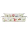 Lenox Butterfly Meadow Rectangular Baker 2-piece Set In White