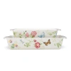 Lenox Butterfly Meadow Rectangular Baker 2-piece Set In Blue;white;pink