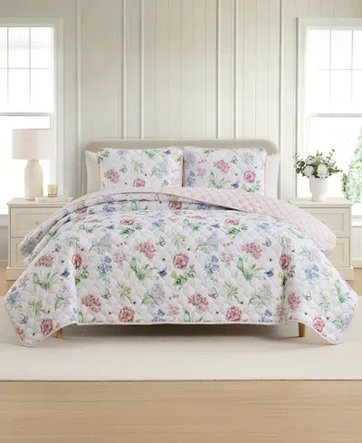 Lenox Butterfly Meadow Reversible 3-piece Quilt Set, Full/queen In Multi