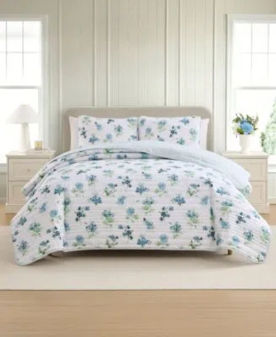 Lenox Butterfly Meadow Reversible Quilt Sets In Blue