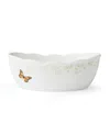 Lenox Butterfly Meadow Scalloped Oval Bread Basket In Multi And White