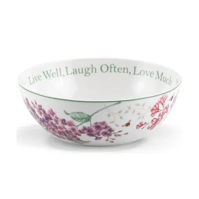 Lenox Butterfly Meadow Sentiment Serving Bowl In White