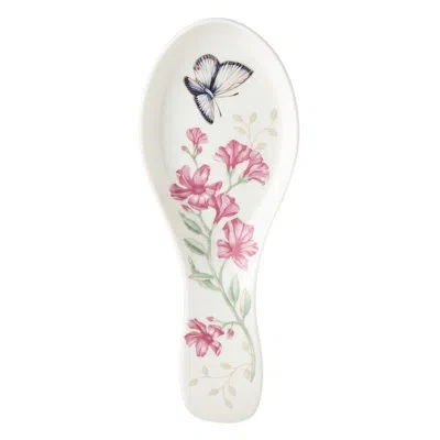 Lenox Butterfly Meadow Spoon Rest In Green,pink,white