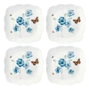 Lenox Butterfly Meadow Square 4pc Dinner Plates In Blue;orange