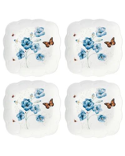 Lenox Butterfly Meadow Square 4pc Dinner Plates In White