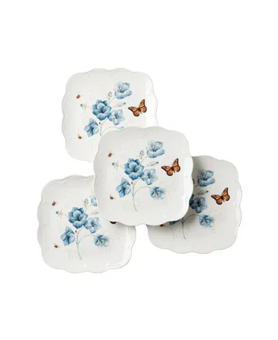 Lenox Butterfly Meadow Square Dinner Plate Set, Set Of 4 In Multi And White
