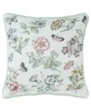 Lenox Butterfly Meadow Tapestry Decorative Pillow, 18" X 18" In White Multi