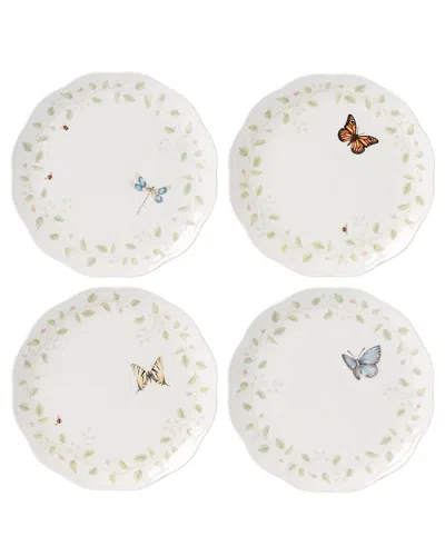 Lenox Butterfly Meadow Vines 4pc Dinner Plate Set In White