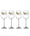 LENOX BUTTERFLY MEADOW WINE GLASSES, SET OF 4