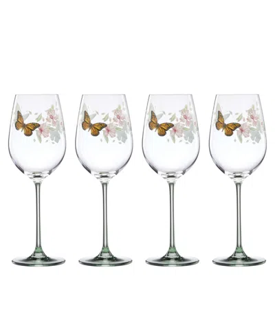 Lenox Butterfly Meadow Wine Glasses, Set Of 4 In Multi