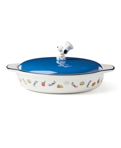 Lenox Chef Snoopy 40 Oz. Covered Casserole Dish With Lid In White
