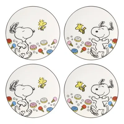Lenox Chef Snoopy Accent Plates, Set Of 4 In Ivory