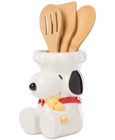 Lenox Chef Snoopy Figural Utensil Crock 4 Piece Set In Multi