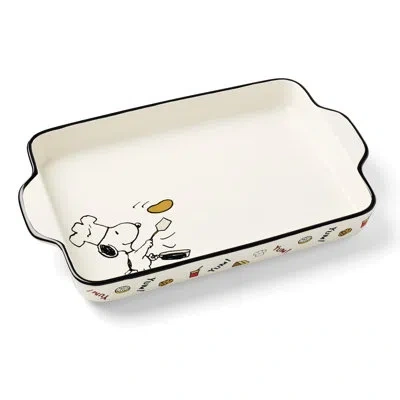 Lenox Chef Snoopy Rectangular Baker In Ivory