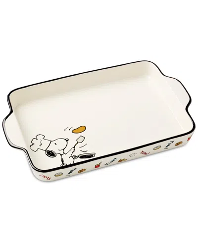 Lenox Chef Snoopy Rectangular Porcelain Baker In Multi