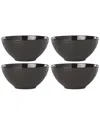 Lenox Chelse Muse Fleur 4pc All-purpose Bowl Set In Black